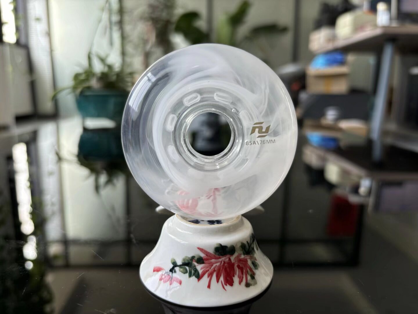 FY琉璃平花轮8成人儿童轮滑鞋轮子高弹耐磨轮花式