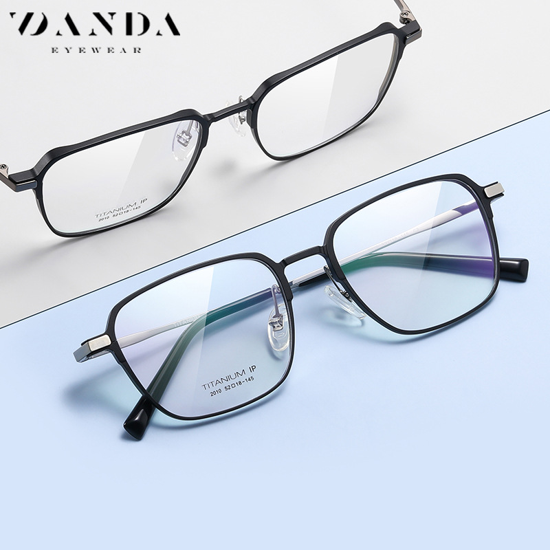 Nuevo marco de gafas de titanio puro YJ2010 marco de aluminio y magnesio marco cuadrado espejo plano bola de apertura se puede equipar con marco de gafas de miopía