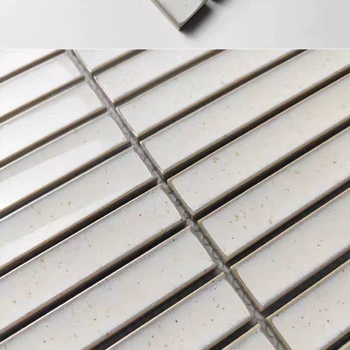 Современная минималистичная серия керамической мозаики 22*145 мм, тонкие плитки с плоской полукруглой поверхностью, декоративные плитки.