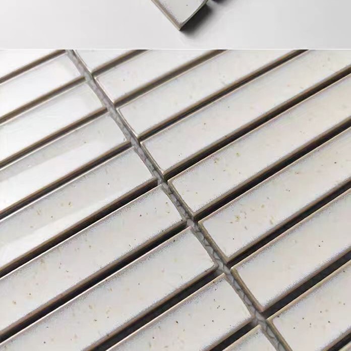 Modern Minimalist Style 22*145mm Series Slender Ceramic Mosaic Tiles Flat Crescent Surface Art Tiles