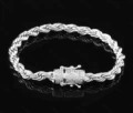 19cm copper braided dragon beard clasp bracelet - silver