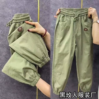 工装裤春秋季九分小个子哈伦裤百搭洋气时尚宽松显瘦休闲速干长裤