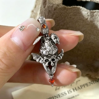 蝴蝶结爱心天使翅膀兔子吊坠重工小众个性设计高级感做旧仅吊坠潮