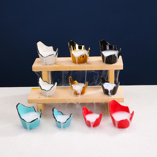 Sashimi Dry Ice Small Pot Dry Ice Cup Japanese-style Barbecue Dry Ice Plate Decorative Ornaments Cold Dish Plate Decorative Ornaments Dry Ice Cup