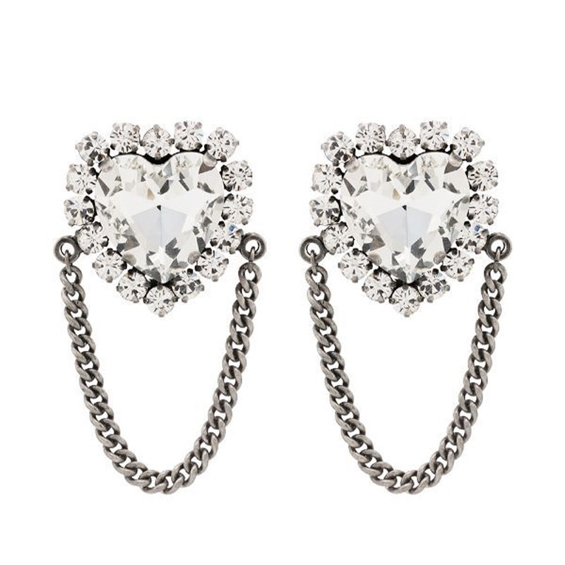 Moda amor oído clip sin piercing simple rhinestone pendientes alto sentido nicho joyería pendientes femeninos