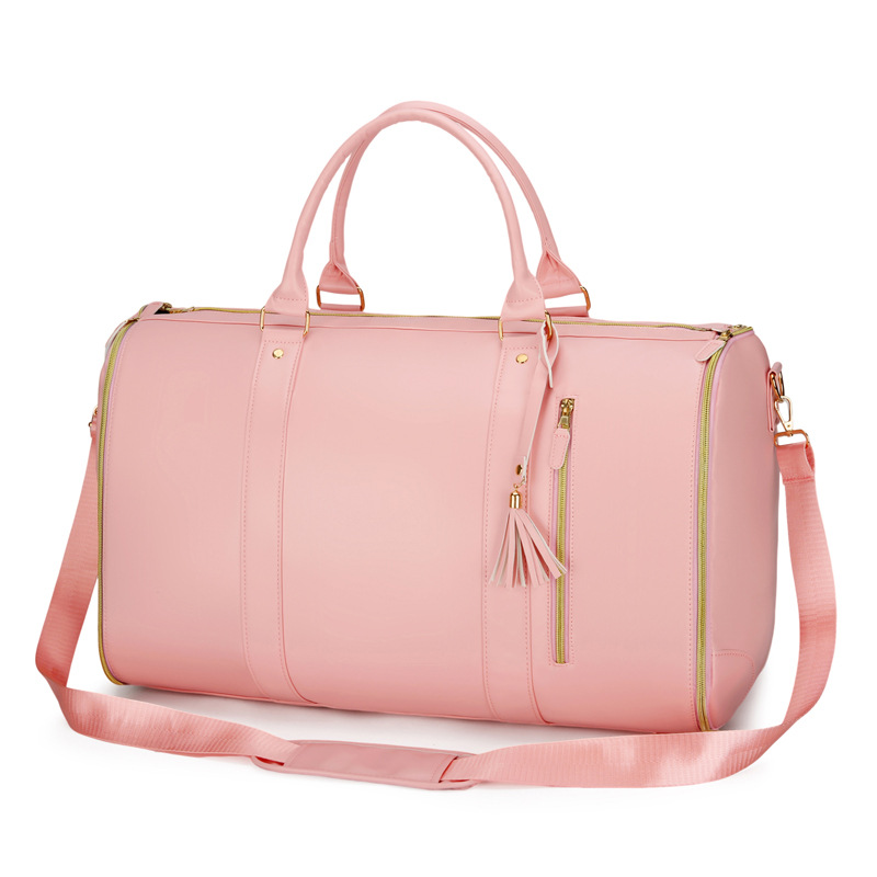 24 bolsas de moda transfronterizas nuevas bolsas de trajes plegables para hombres y mujeres bolsas de viaje multifuncionales portátiles bolsas de viaje de almacenamiento PU