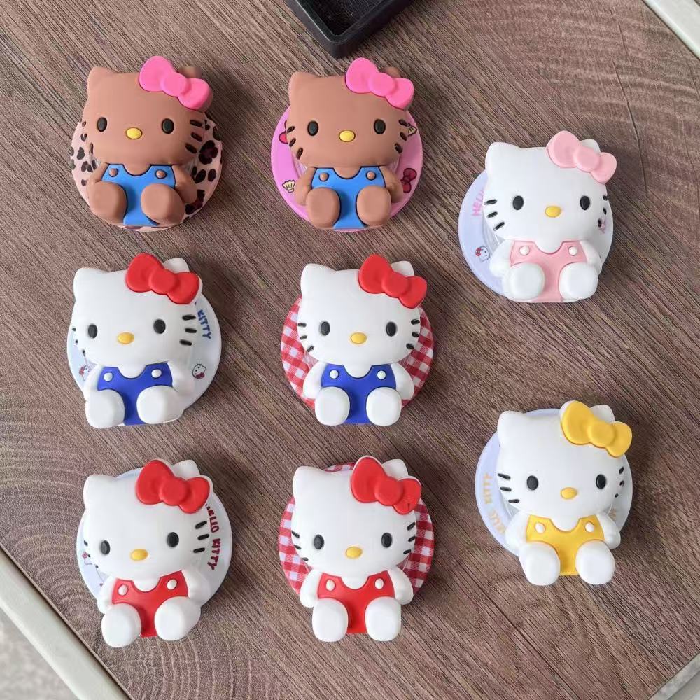 Three-Dimensional Blue Silicone Kt Cat Magnetic Holder Suitable for Magsafe Mobile Phone Strong Adsorption Desktop Lazy Holder