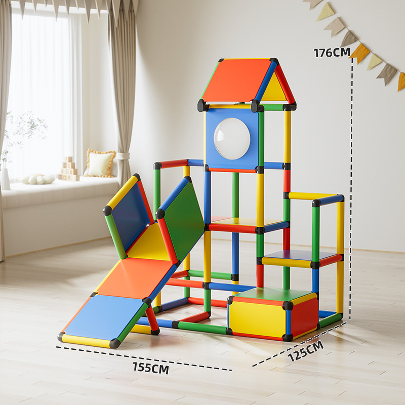 Pipa de escalada de tubería de cambio múltiple combinación de jardín de infantes de color interior de escalada de niños entrenamiento sensorial de escalada de roca juguetes de puente oscilante