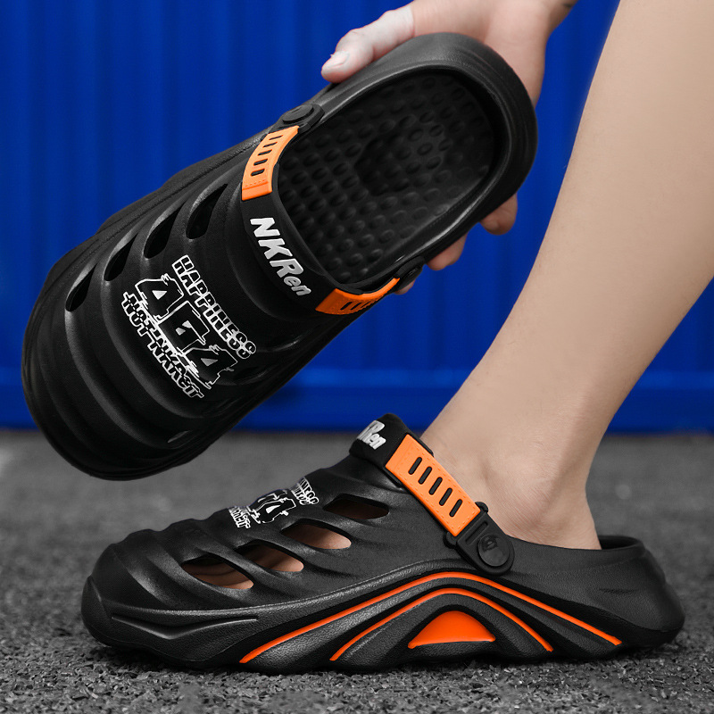 Zapatos de verano para hombres, zapatillas de cabeza de bolsillo para hombres, sandálias antideslizantes, tamaño 46 zapatillas de playa casuales.