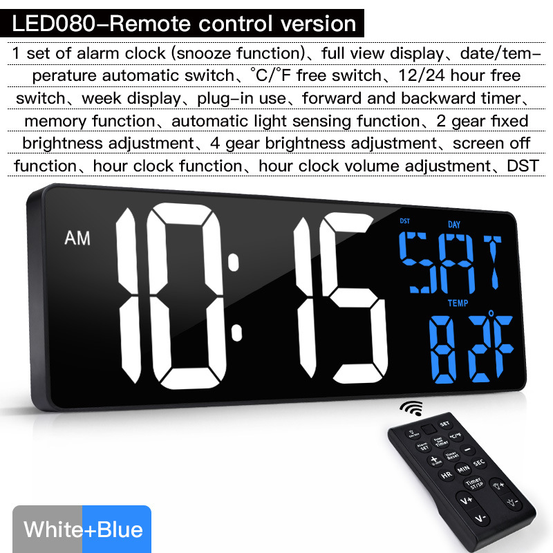 Amazon Hot 17.2 インチ LED 大画面デジタル壁時計、ポジティブカウントダウン電子目覚まし時計付き