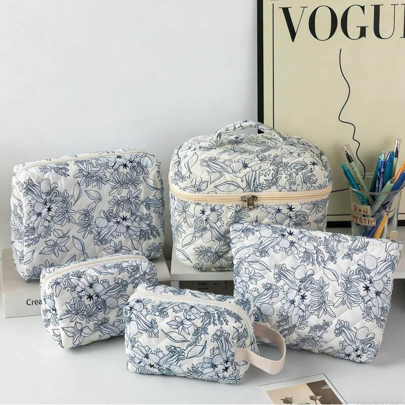 Cross-Border Cute and Fresh Cotton Makeup Bag, Niche Portable Toiletry Storage Bag, Floral Ins-Style Cute Box Bag Cross-Border Cute and Fresh Cotton Makeup Bag, Niche Portable Toiletry Storage Bag, Floral Ins-Style Cute Box Bag
