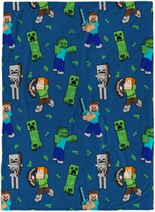 Minecraft plush blanket-size 46 x 60 inches-children's super soft wool creeper