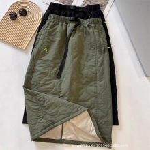 2025冬季新款休闲风夹棉半身裙女加厚保暖轻薄棉裙时尚洋气百搭