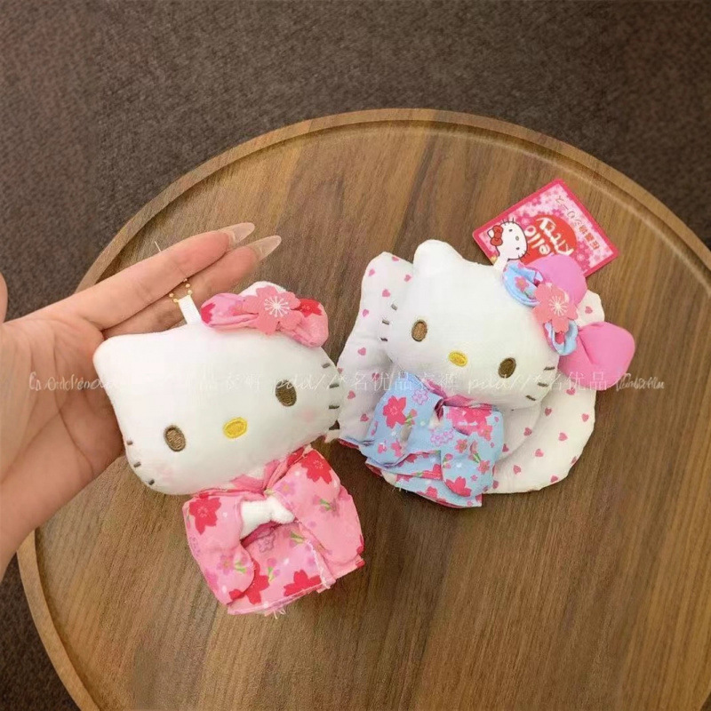和服三姐妹~日系和服hellokitty公仔包包挂件毛绒娃娃女生钥匙扣|undefined