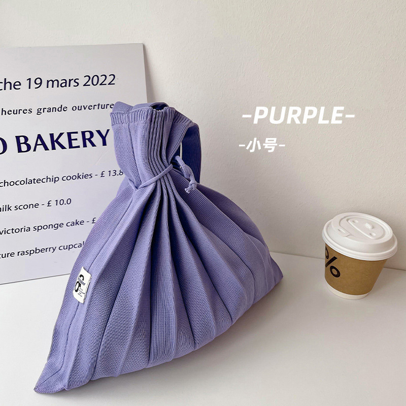 Corea del Sur Dongdaemun nicho bolso arco iris bolso plegable bolso de hombro de punto bolso de mano