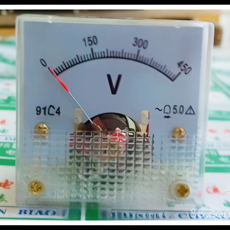 长城电表厂91C4   450V 直流指针电压表  45*45