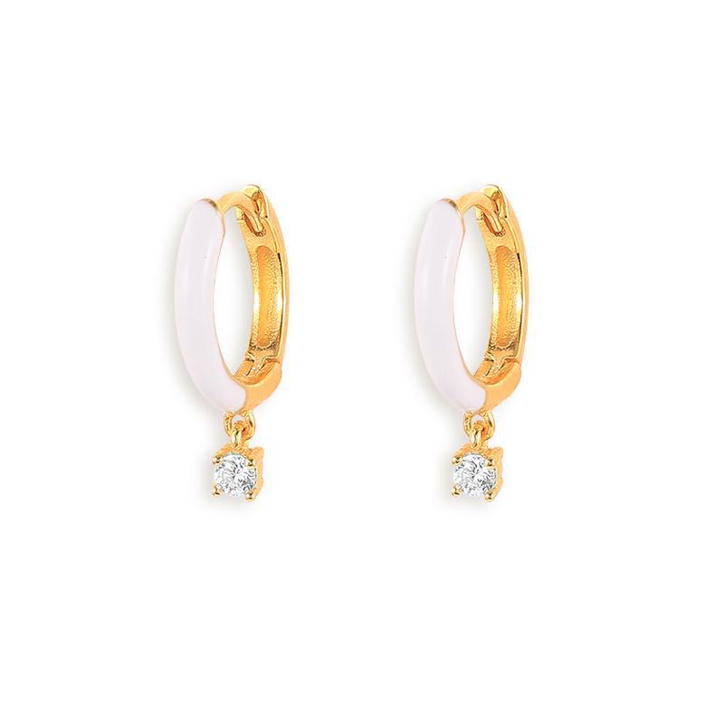 fashion star heart oil dripping ear buckle copper earrings