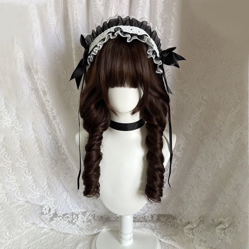 Kawaii Nana Girl's Water Mother Roman Curl Lolita helhuvud peruk - sött långt lockigt hår