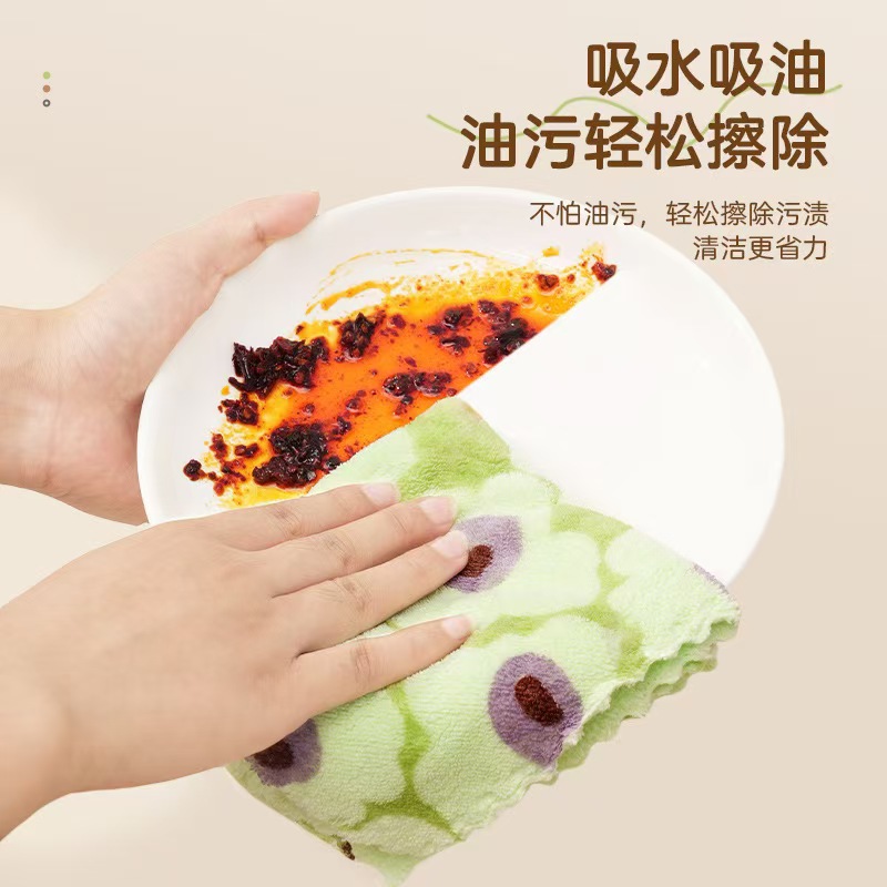 Toallas de impresión verde aguacate para cocina toallas de mano suaves absorbentes de agua no pierden pelo espesar toallas de lavado de platos transfronterizas
