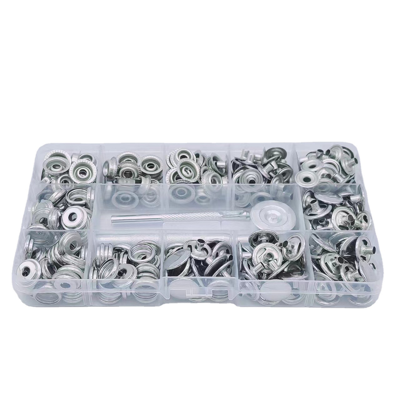 Para transfronteriza 201 # Acero inoxidable gran hebilla blanca broche + caja de montaje instalación herramienta jeans ropa