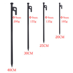 Outdoor bold and extended wild camp tent pegs, steel ground stakes for tents, beach tent stakes