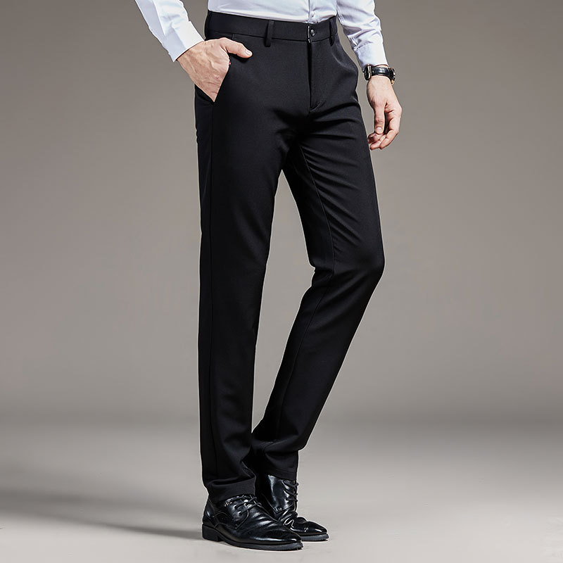 New trousers men's fashion business dress straight large size suit trousers orthopedic hot pendant loose elastic casual pants