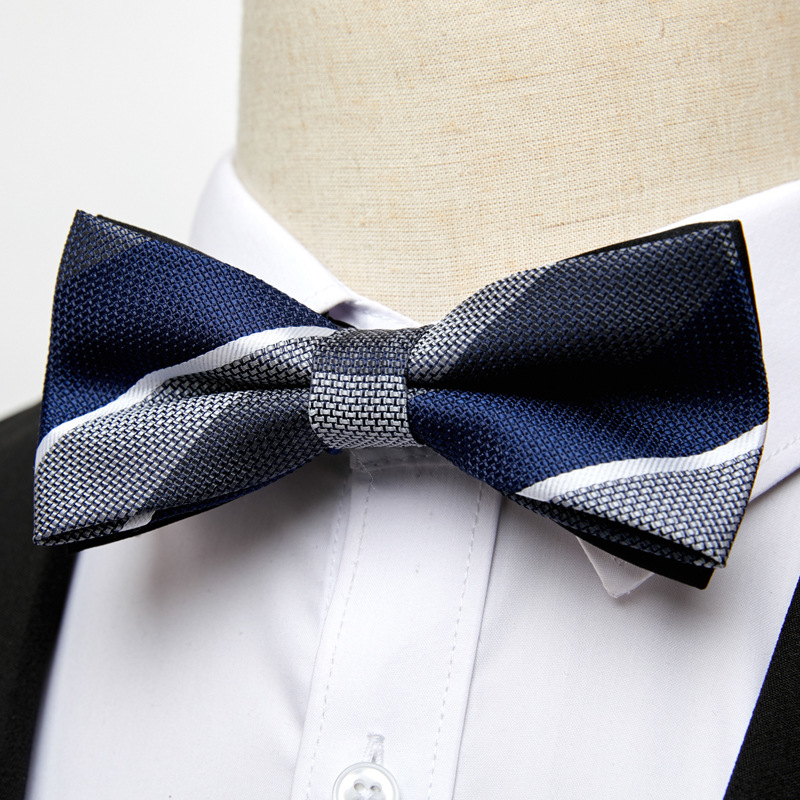 Cravatta formale da uomo con fiocco in seta poliestere con nuovo motivo_voghion.com