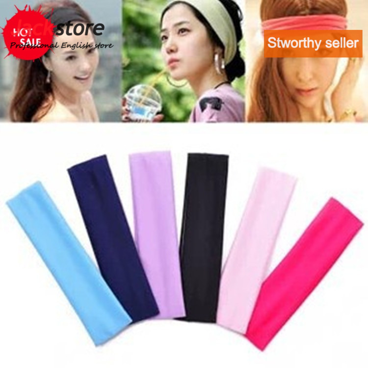 Women Girls Yoga Sports Sweatband Headba...