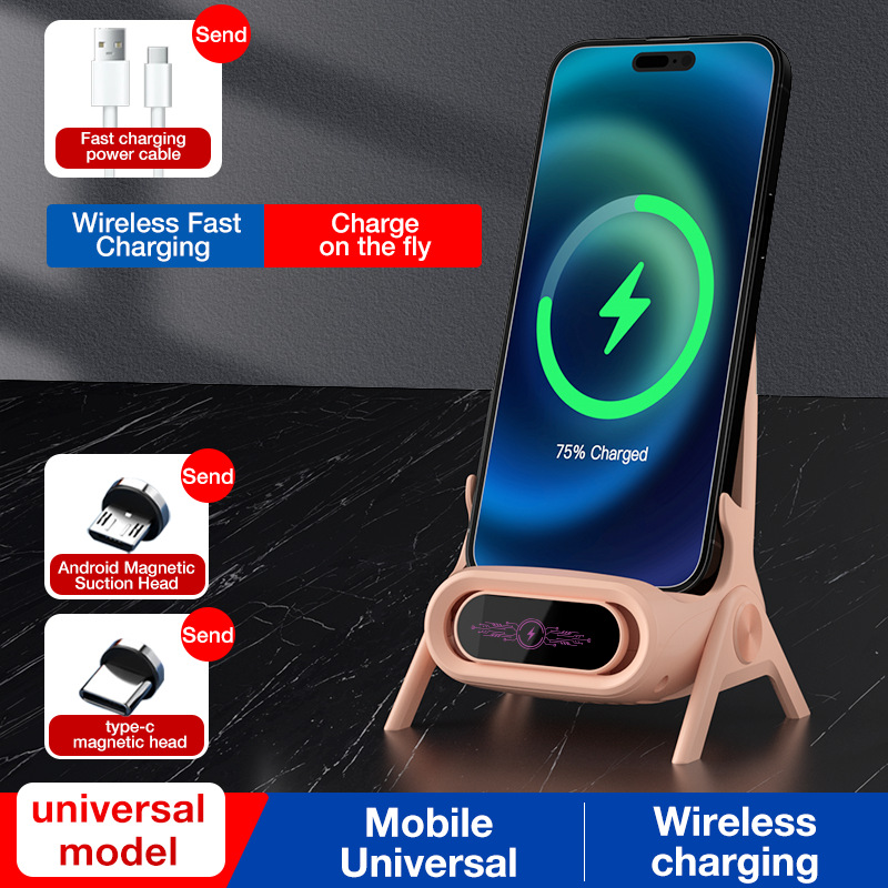  Soporte de Carga Inalámbrica Magnético con Sensor Inteligente, Base para Teléfono y Escritorio.