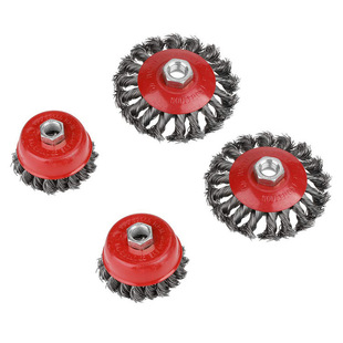 Cross-border 4PC twisted wire wheel suit bowl-type twisted wire angle grinder combined basin-type brush grinding rust removal polishing
