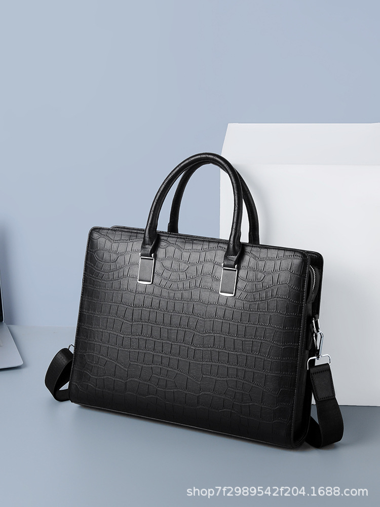 Cartera de archivos de hombres transfronterizos, bolso de computadora, bolso de mano, bolso de oficina de cocodrilo de negocios, bolso de viaje image 4