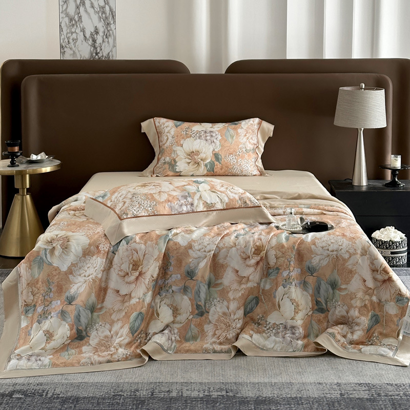 江苏南通夏被批发60莱赛尔天丝花边被子厂家实体专柜品质代理代发