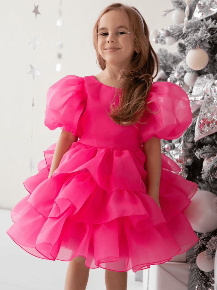 Abito da cerimonia bambina floreale con fiocco stile principessa_voghion.com