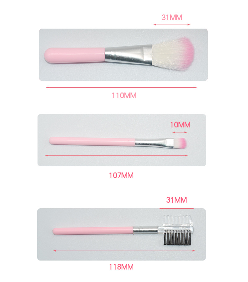 Pink 5-piece makeup brush set, eyeshadow brush, lip brush, makeup brush, five-piece brush set, beauty concealer blush