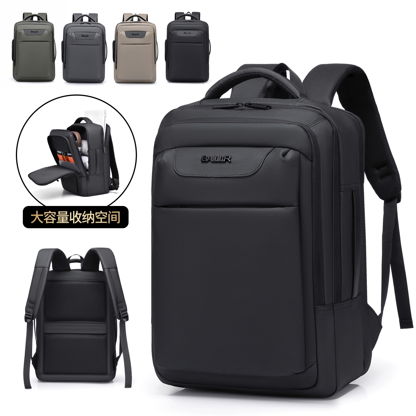 跨境男士双肩包商务休闲通勤多功能大容量电脑背包防水双肩背包