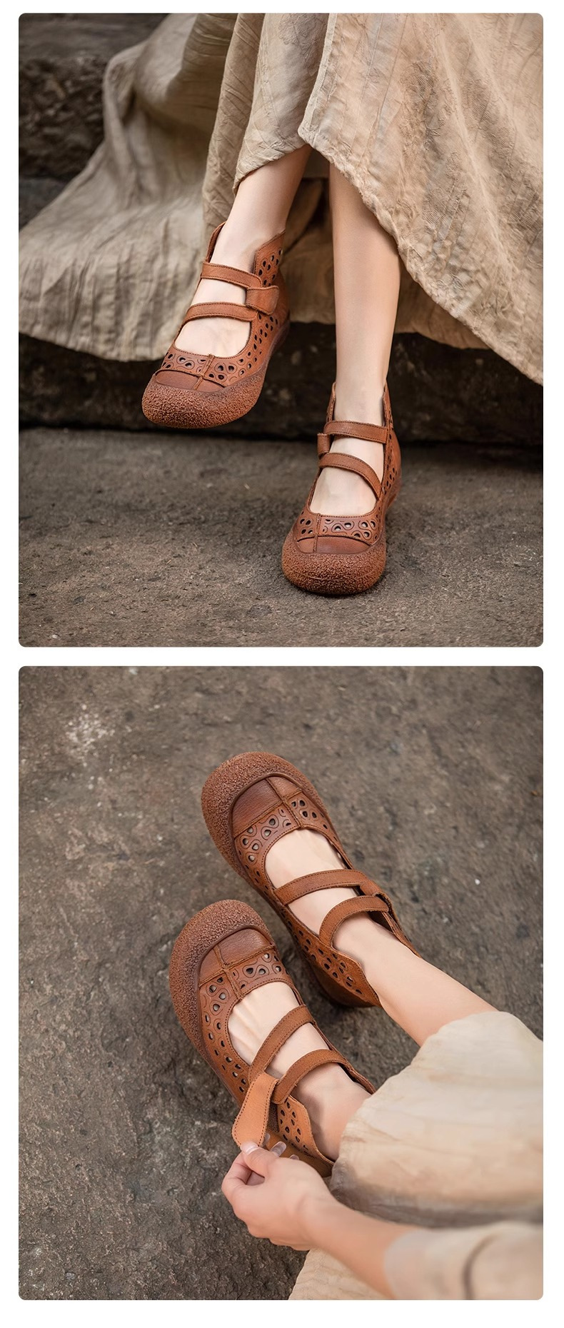 Women's Retro Comfortable Low Cut Shoes Breathable Slip-on Casual_voghion.com