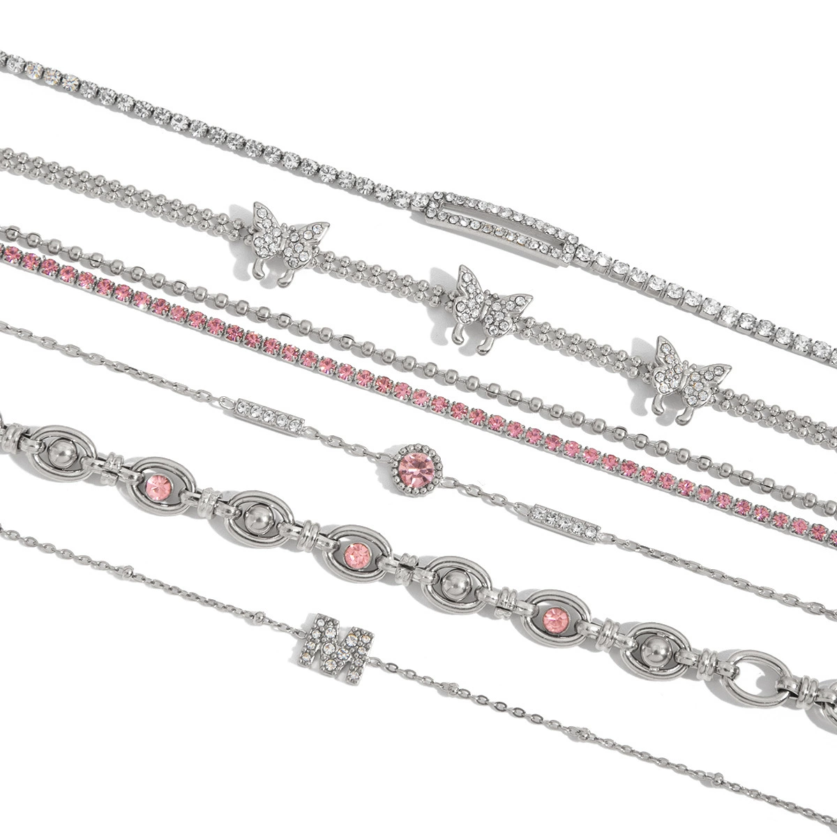 杰鼎 (Cross-border trading), bracelet stainless steel with zircon, accessory, European style, light luxury style, high-quality style, does not fade