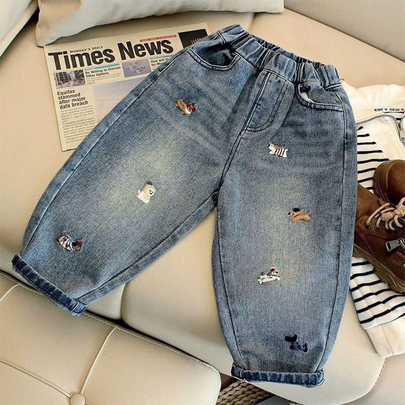 Nuevos jeans para niños modelos de primavera y otoño pantalones de primavera bordados para niños image 3