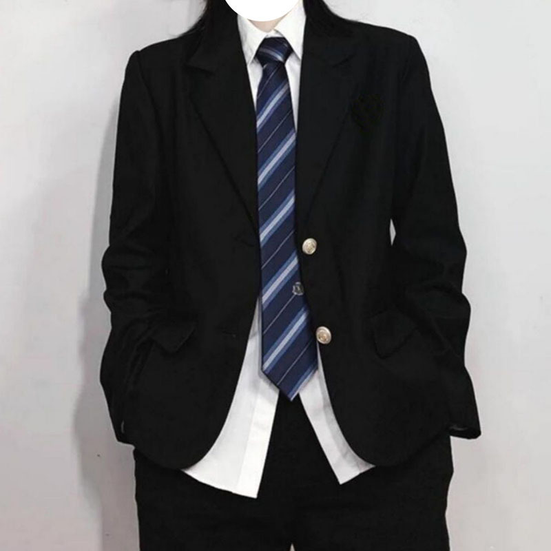 Authentic Dk Uniform Blazer Japanese College Style Solid Color Two-Button Suit Middle School and University Male Class Uniform School Uniform