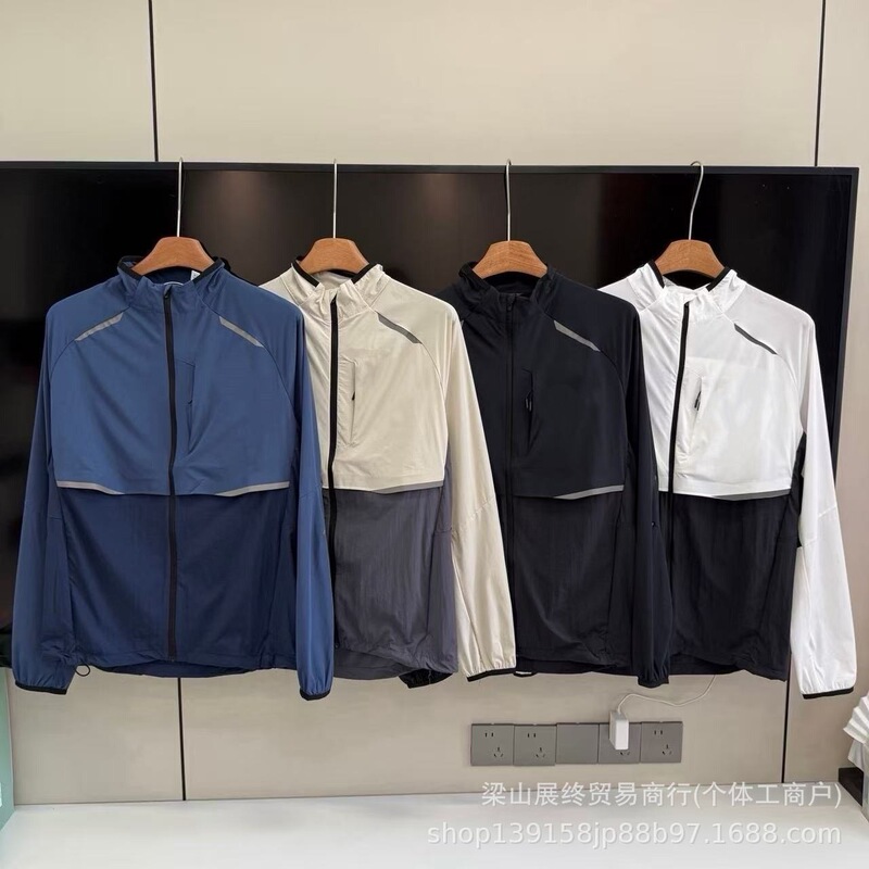 Cross-Border Reflective 2026 New Model Outdoor Lightweight Laminated Sports Running Jacket with Sun Protection