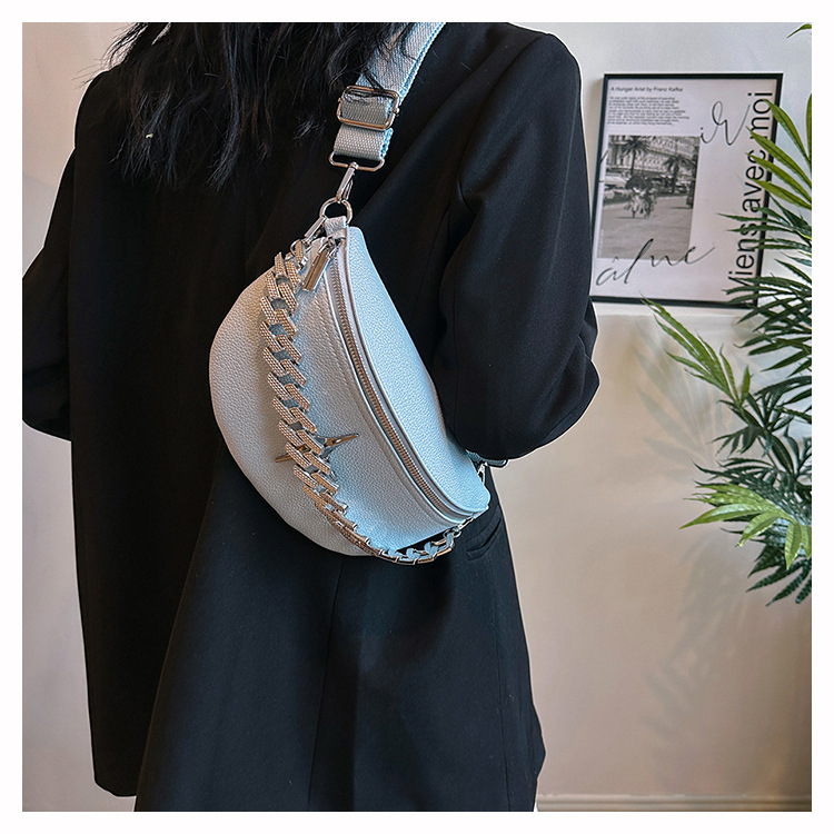 Small Size Women's Small PU Star Streetwear Dumpling Shape Buckle Fanny Pack