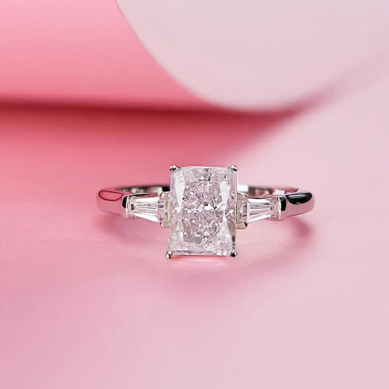 Pink Diamond Zircon Ring Sweet Romantic Bride Wedding Ring_voghion.com