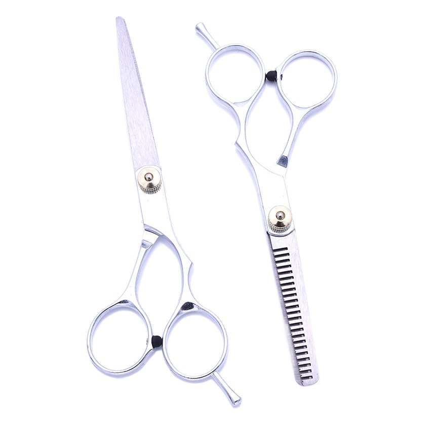Tijeras de peluquería al por mayor de fábrica, tijeras de peluquería, tijeras planas, flequillo fino, tijeras de dientes, peluquería para el hogar, juego de tijeras de peluquería
