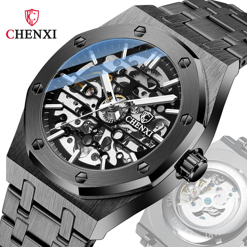 CHENXI new mechanical watch men's steel belt hollow fully automatic mechanical watch men's watch men's watch