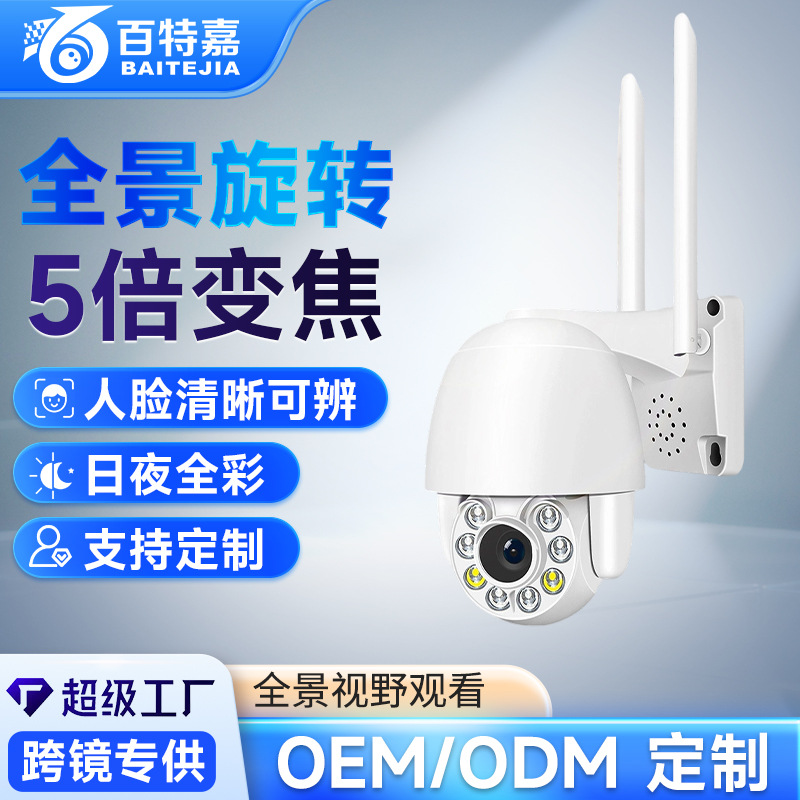 Panoramic 360° wireless surveillance camera with night vision
