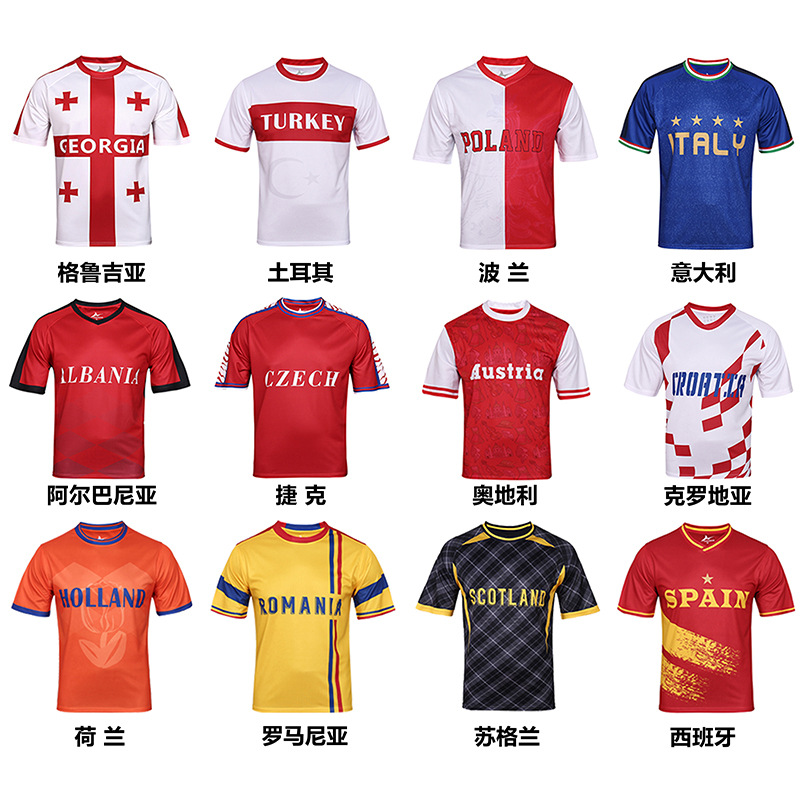 2024 Camiseta de la Copa de Europa de manga corta Francia Alemania Copa América Camiseta de fútbol Copa del mundo Argentina Camiseta de aficionados