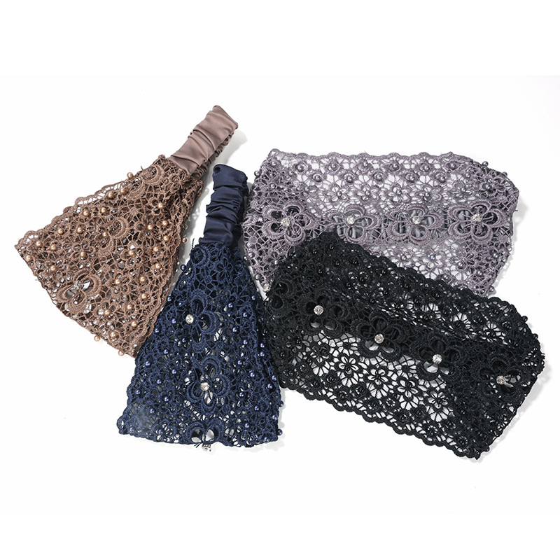 TikTok Net Red de borde ancho de presión pelo antideslizante pelo blanco que cubre la diadema tocado femenino diadema