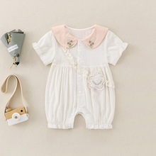 2025夏季婴儿衣服女宝宝短袖衣服夏天连体衣薄款哈衣爬服外出衣服
