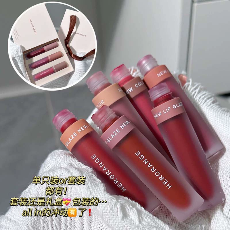 HERORANGE блеск для губ, матовая помада, водостойкий румянец для лица, полупрозрачное затемнение, долгосрочный эффект