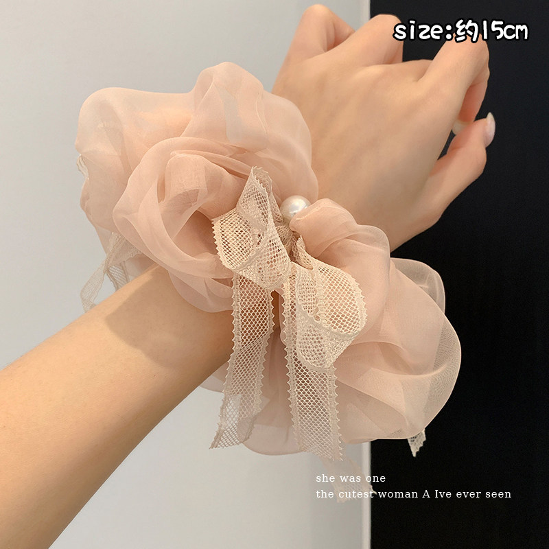 Nuevo scrunchie de encaje multicapa 2026 para mujer, lazo para el pelo de alta gama, accesorio suave para el cabello estilo coreano.